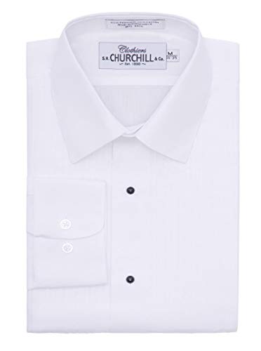 S.H. Churchill & Co. White Laydown Pleated Tuxedo Shirt Big & Tall – Fine Tuxedo
