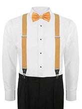 Load image into Gallery viewer, S.H. Churchill &amp; Co. Men&#39;s 3 Piece Sunflower Yellow Suspender Set - Includes Suspenders, Matching Bow Tie, Pocket Hanky and Gift Box
