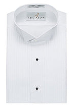 Load image into Gallery viewer, Neil Allyn Mens Tuxedo Shirt Poly/Cotton Wing Collar 1/4 Inch Pleat (14.5 - 32/33 - S), White
