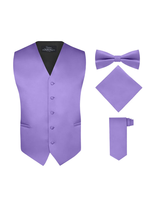 Men's 4 Piece Light Purple 4-Piece Formal Vest Set