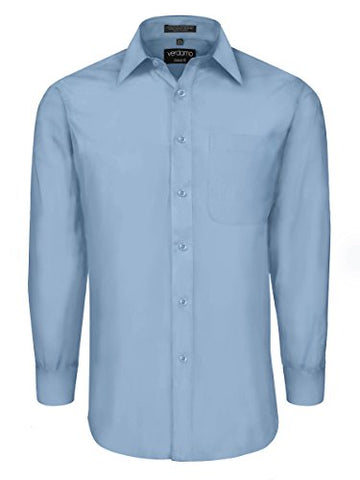 Men's Slim Fit White Dress Shirt with Convertible Cuffs