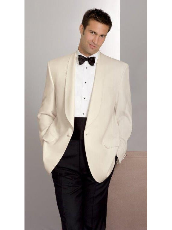 Ivory Dinner Jacket - Classic 1 Button Shawl Lapel