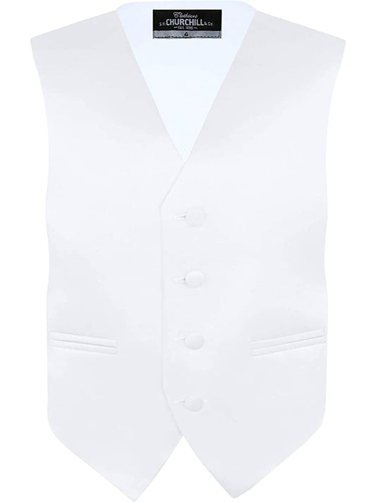 Boys  4 Piece Vest Set, with Bow Tie, Neck Tie & Pocket Hankie