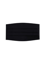 Load image into Gallery viewer, S.H. Churchill &amp; Co. Men&#39;s Black Self Tie Bow Tie and Cummerbund Set
