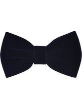 Load image into Gallery viewer, S.H. Churchill &amp; Co. Men&#39;s Navy Velvet Bow Tie and Pocket Square Set
