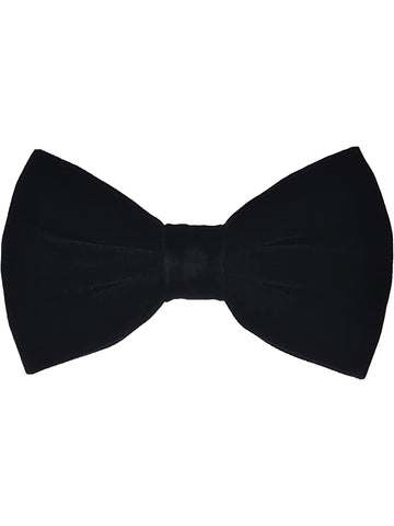 Men's Black Velvet Bow Tie and Pocket Square Set