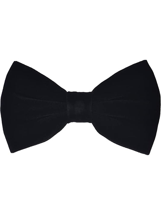 Men's Black Velvet Bow Tie and Pocket Square Set