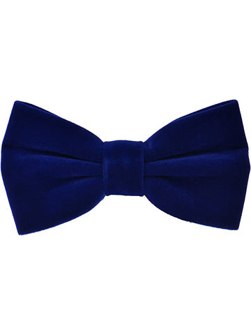 Men's Royal Blue Velvet Bow Tie and Pocket Square Set