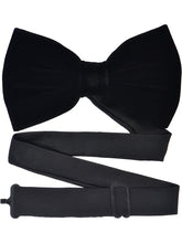 Load image into Gallery viewer, S.H. Churchill &amp; Co. Men&#39;s Black Velvet Bow Tie and Pocket Square Set
