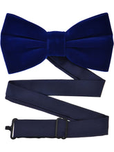 Load image into Gallery viewer, S.H. Churchill &amp; Co. Men&#39;s Royal Blue Velvet Bow Tie and Pocket Square Set
