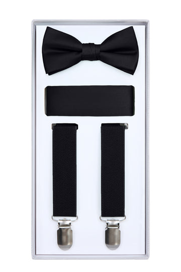 Boys  Black Suspender Set