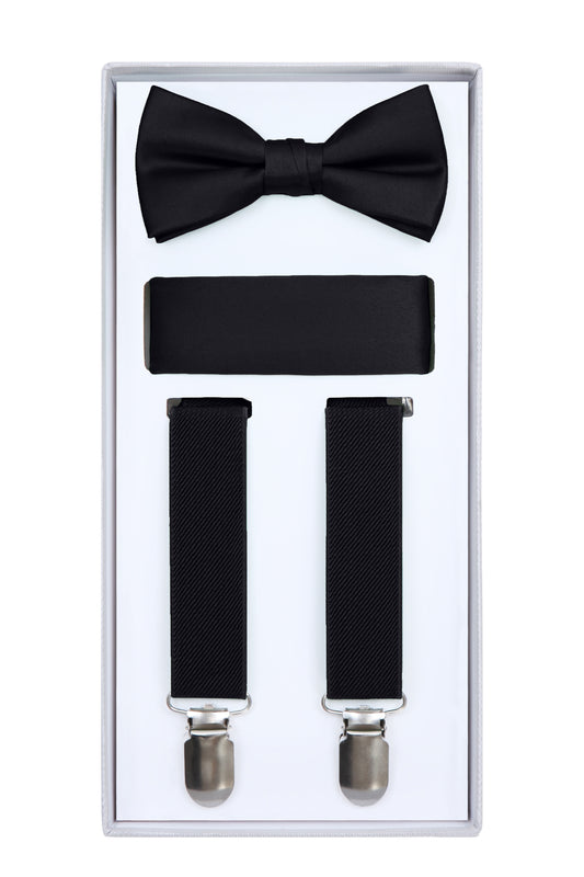 Boys  Black Suspender Set