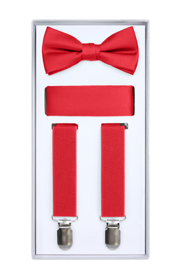 Boys Red Suspender Set