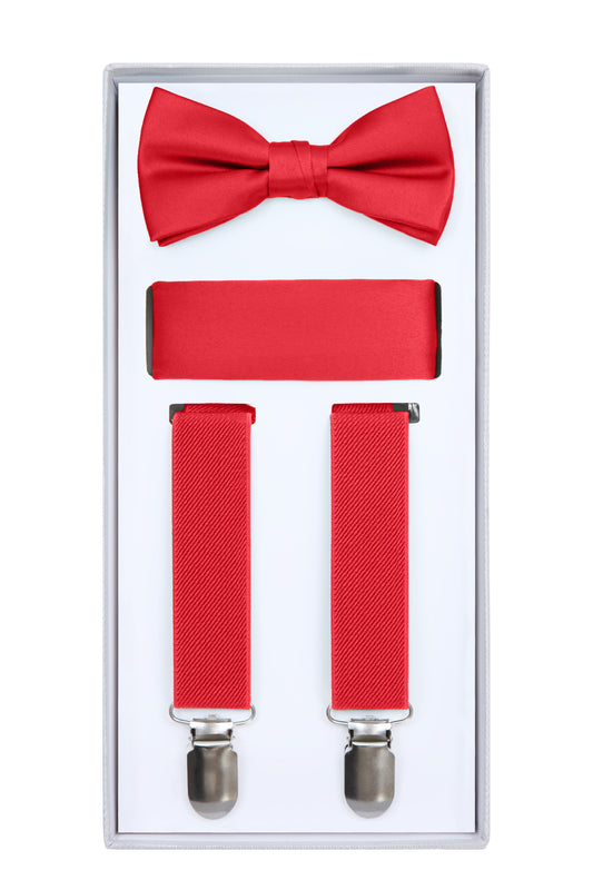 Boys Red Suspender Set