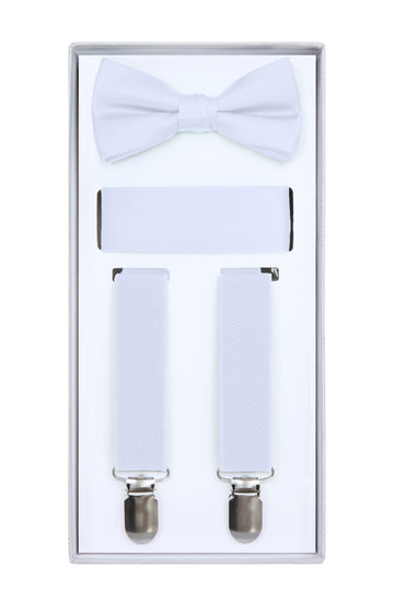 Boys  White Suspender Set