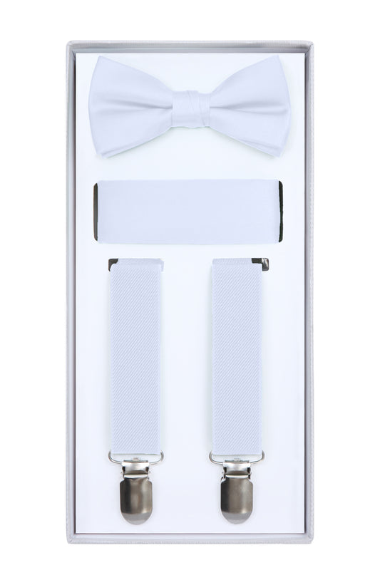 Boys  White Suspender Set