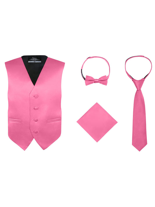 S.H. Churchill & Co Boys  4 Piece Vest Set, with Bow Tie, Neck Tie & Pocket Hankie