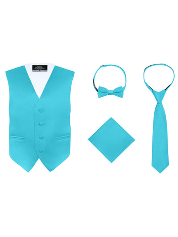 S.H. Churchill & Co. Boys  4 Piece Vest Set, with Bow Tie, Neck Tie & Pocket Hankie