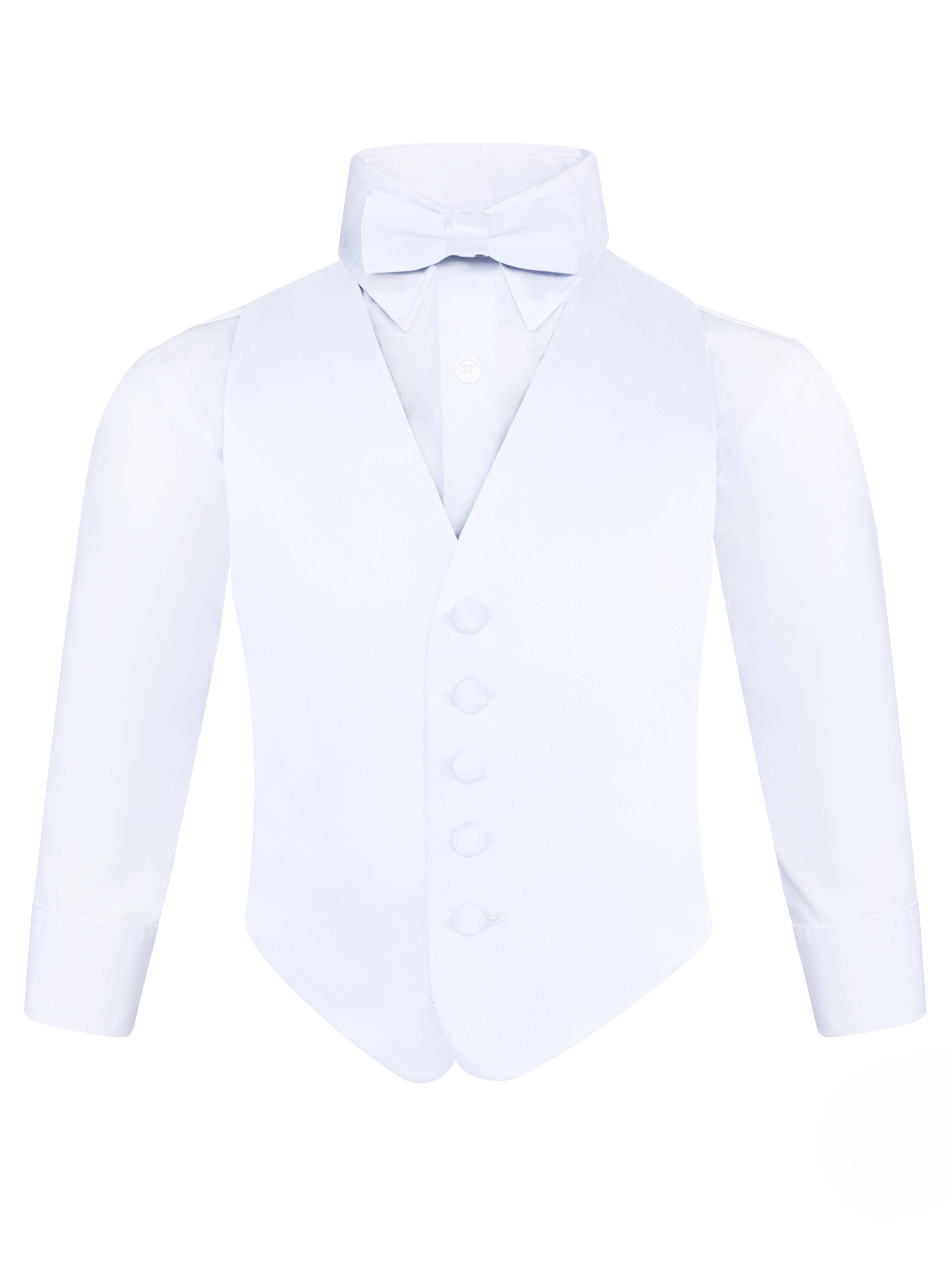 S.H. Churchill & Co. Boy's 3 Piece White Backless Formal Vest Set - In – Fine Tu