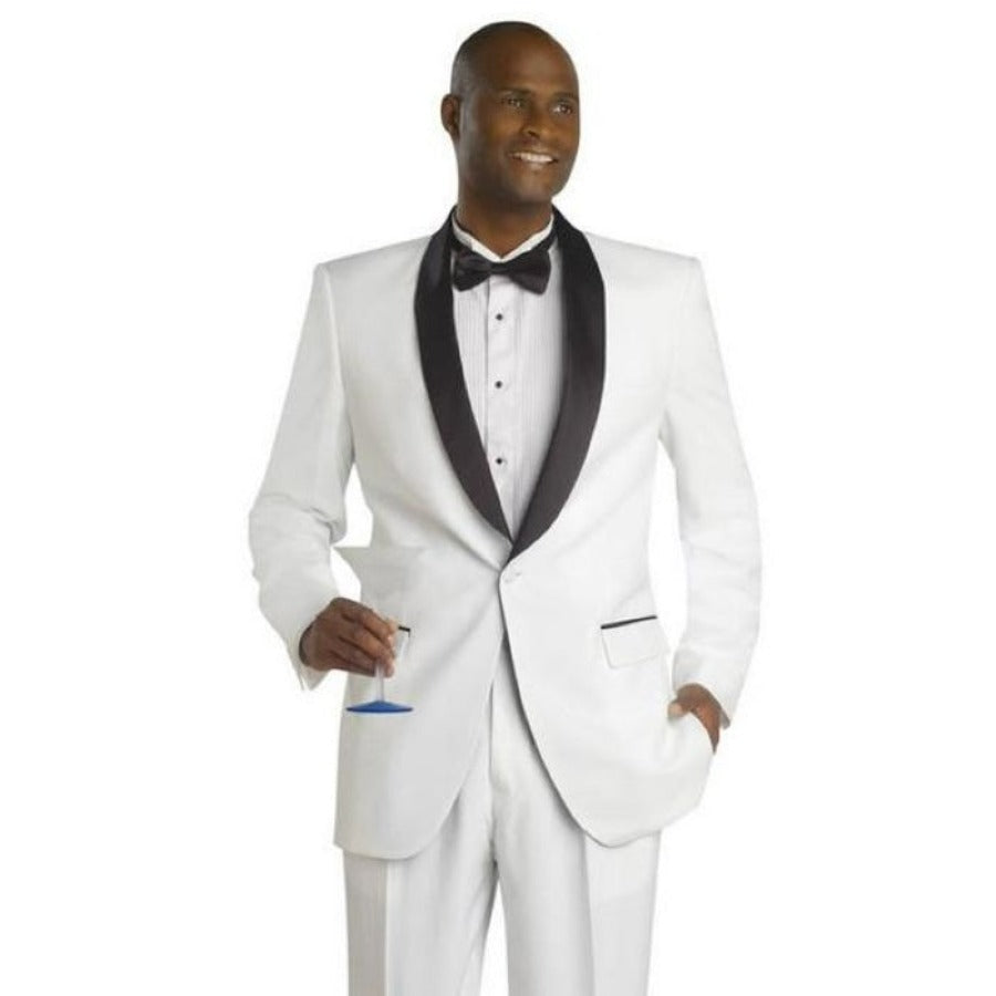 White and Black Shawl Lapel Tuxedo - Limited Sizes