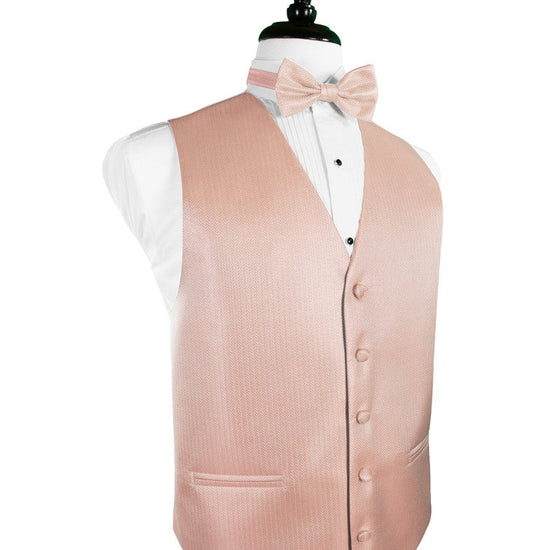Peach Herringbone Tuxedo Vest (5X-Large LONG (62-64))