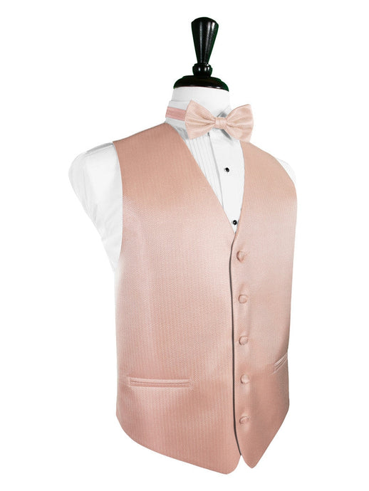 Peach Herringbone Tuxedo Vest (5X-Large LONG (62-64))