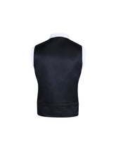 Load image into Gallery viewer, S.H. Churchill &amp; Co. Men&#39;s Wool Formal Black Vest and Tie Set - Includes Black Vest and Matching Black Satin Bow Tie
