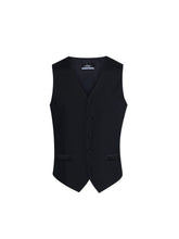 Load image into Gallery viewer, S.H. Churchill &amp; Co. Men&#39;s Wool Formal Black Vest and Tie Set - Includes Black Vest and Matching Black Satin Bow Tie
