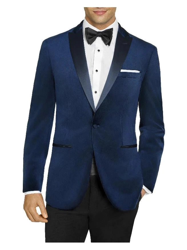 Navy Velvet 1 Button Peak Tuxedo Jacket – Fine Tuxedos