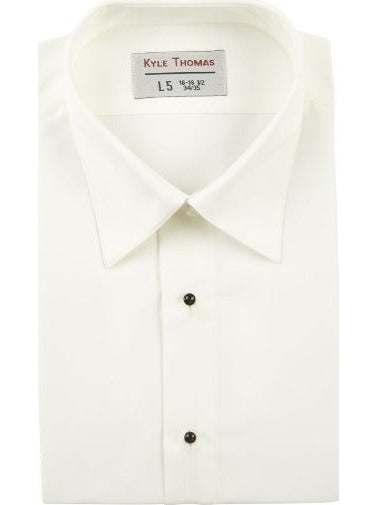 Men's Fitted Plain Front, Laydown Collar Microfiber Tuxedo Shirt