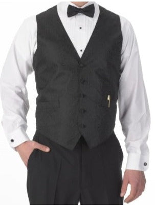 Men's Paisley Print Vest Set (Black, Gold, Red, Silver)