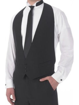 Backless Tuxedo Vest - Black