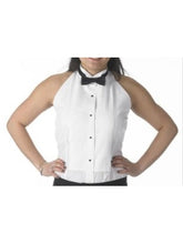 Load image into Gallery viewer, Women&#39;s Pleated Wing Tip  Halter Top Tuxedo Shirt
