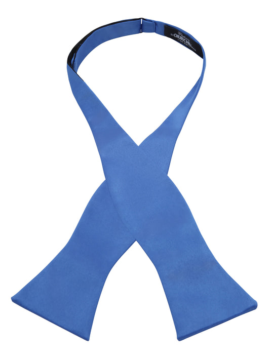 Men's Royal Blue Self-Tie Satin Bow Tie