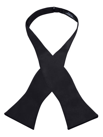 Men's Black Self-Tie Satin Bow Tie