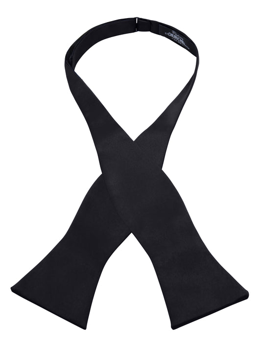 Men's Black Self-Tie Satin Bow Tie
