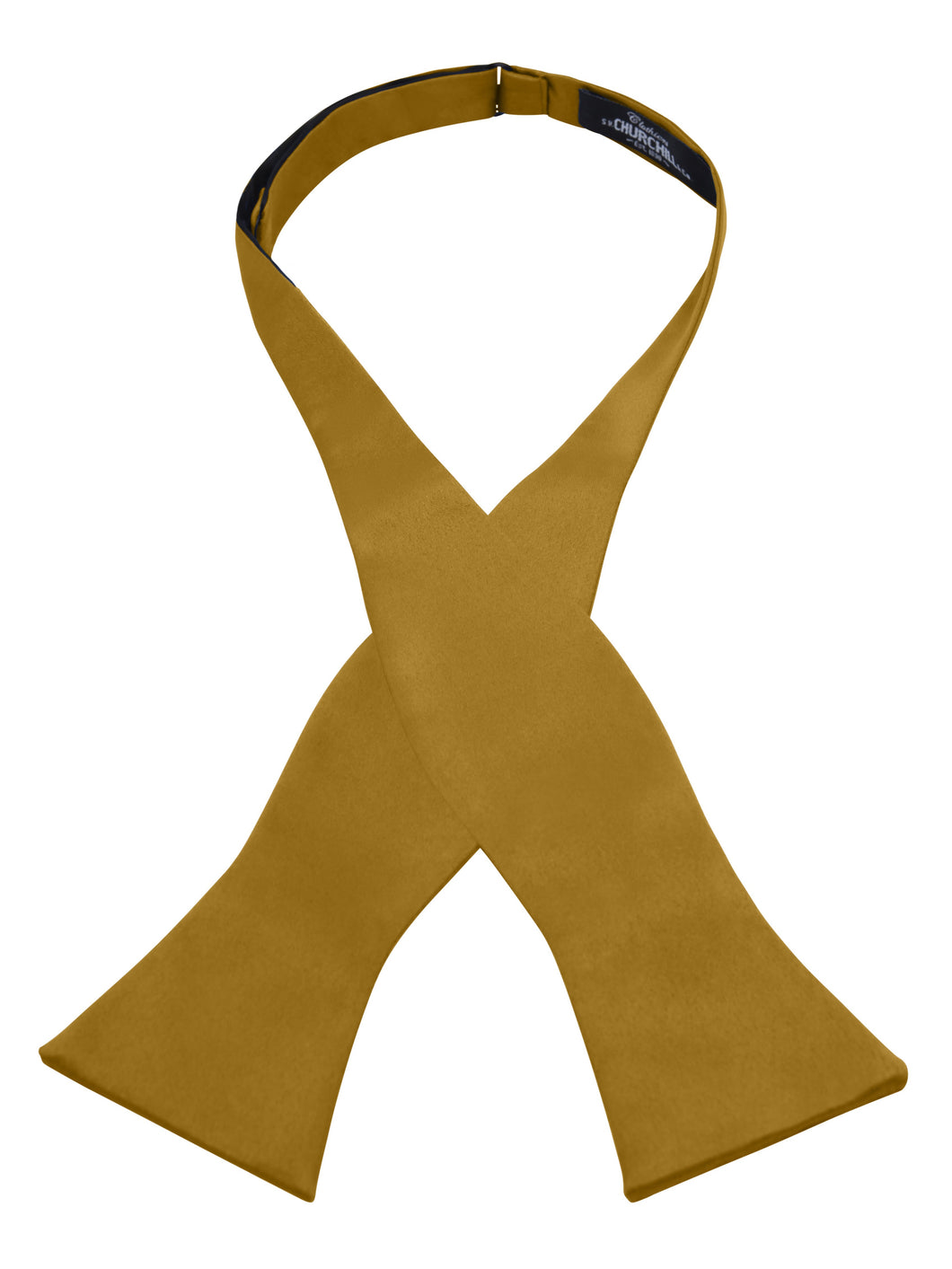 S.H. Churchill & Co. Men's Gold Self-Tie Satin Bow Tie