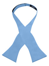 Load image into Gallery viewer, S.H. Churchill &amp; Co. Men&#39;s Light Blue Self-Tie Satin Bow Tie
