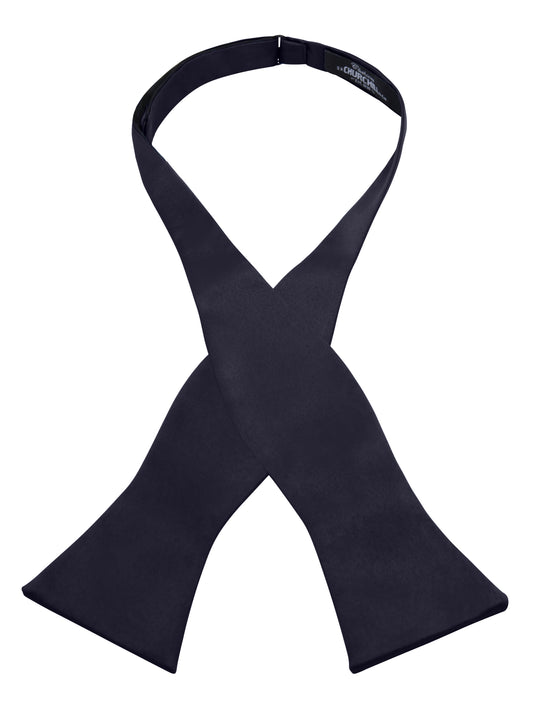 Men's Navy Self-Tie Satin Bow Tie