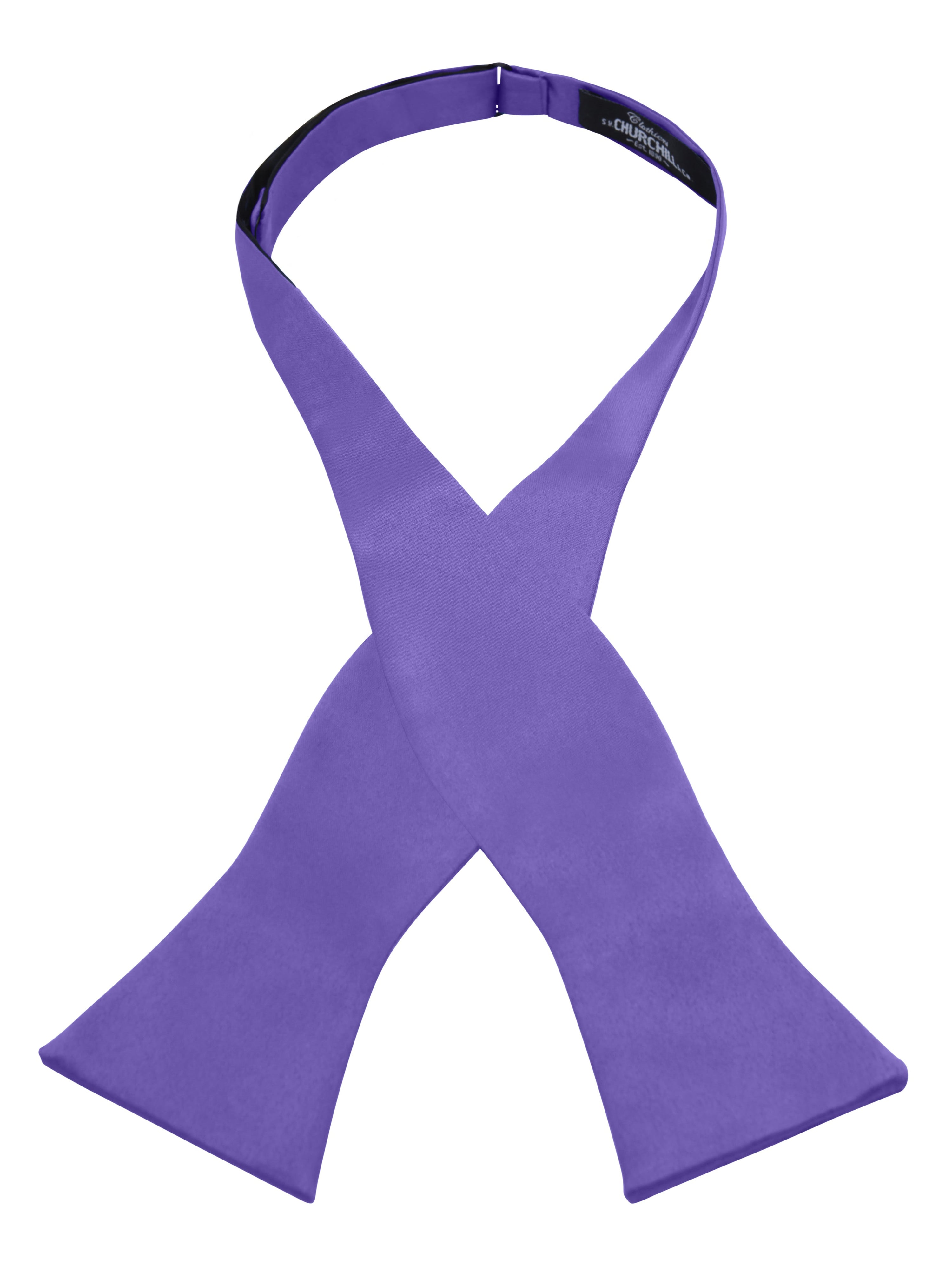 S.H. Churchill & Co. Men's Purple Self-Tie Satin Bow Tie – Fine Tuxedos