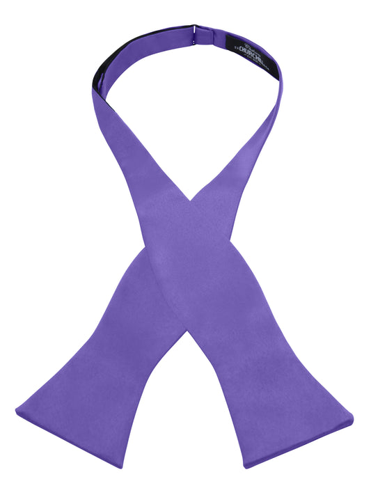 Men's Purple Self-Tie Satin Bow Tie