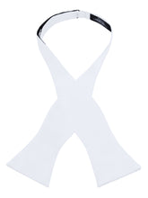 Load image into Gallery viewer, S.H. Churchill &amp; Co. Men&#39;s White Self-Tie Satin Bow Tie
