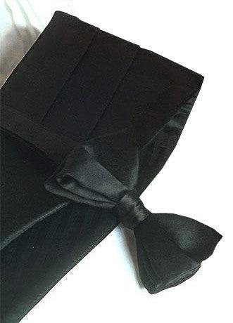100% Silk Cummerbund & Bow Tie Set - White