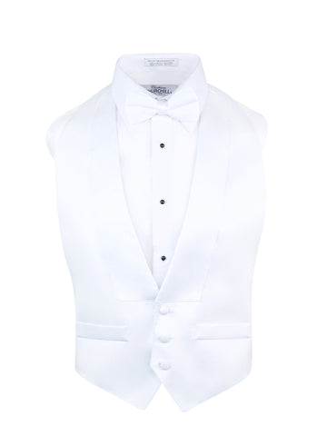 Men's Satin White Backless Vest & Bow Tie Set