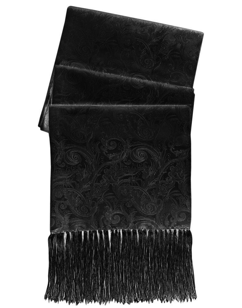 Black Tapestry Silk Tuxedo Scarf