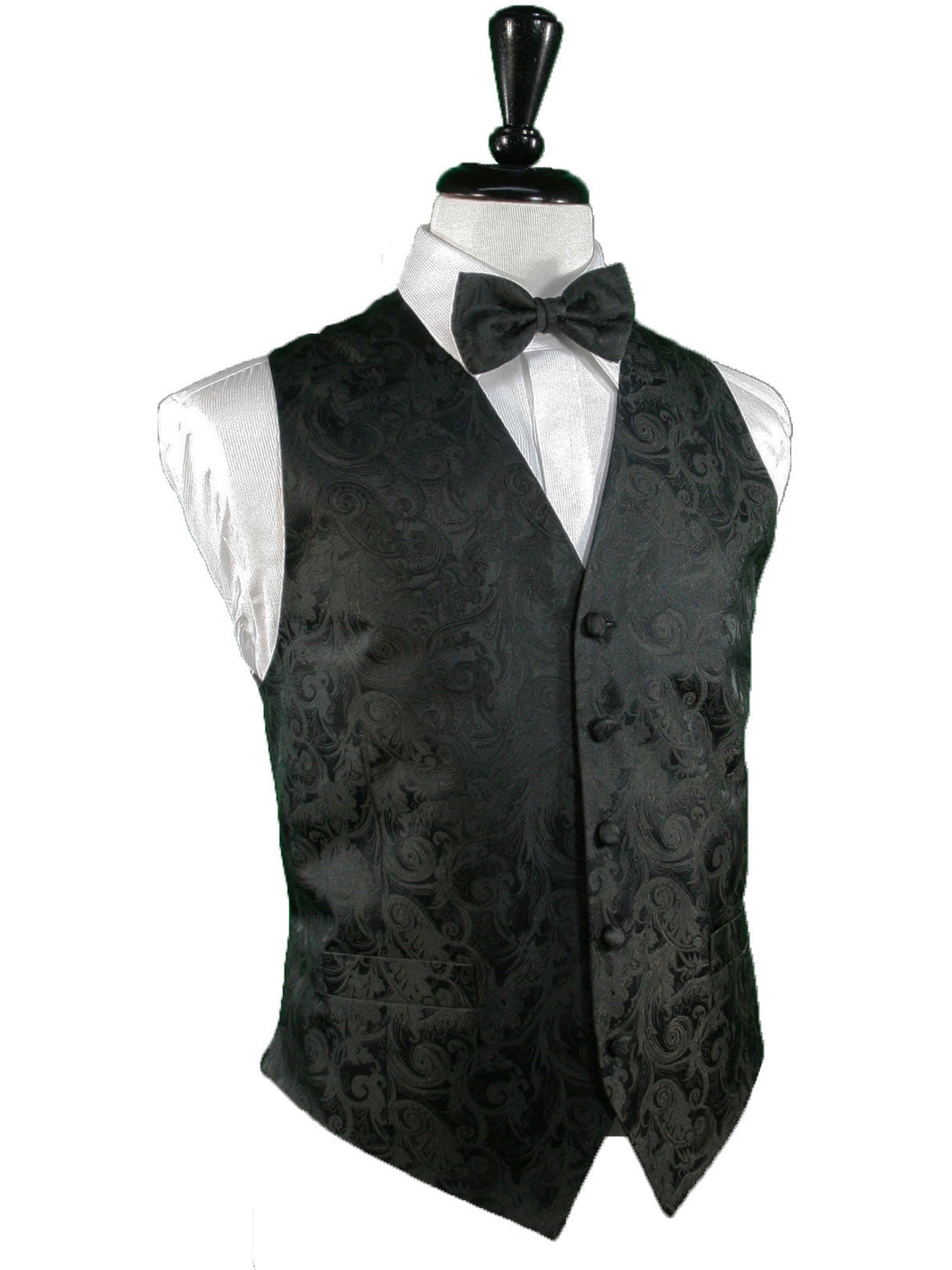 Tapestry Pattern Silk Tuxedo Vest (Black) - 100% Silk and Tie Set – Fine  Tuxedos