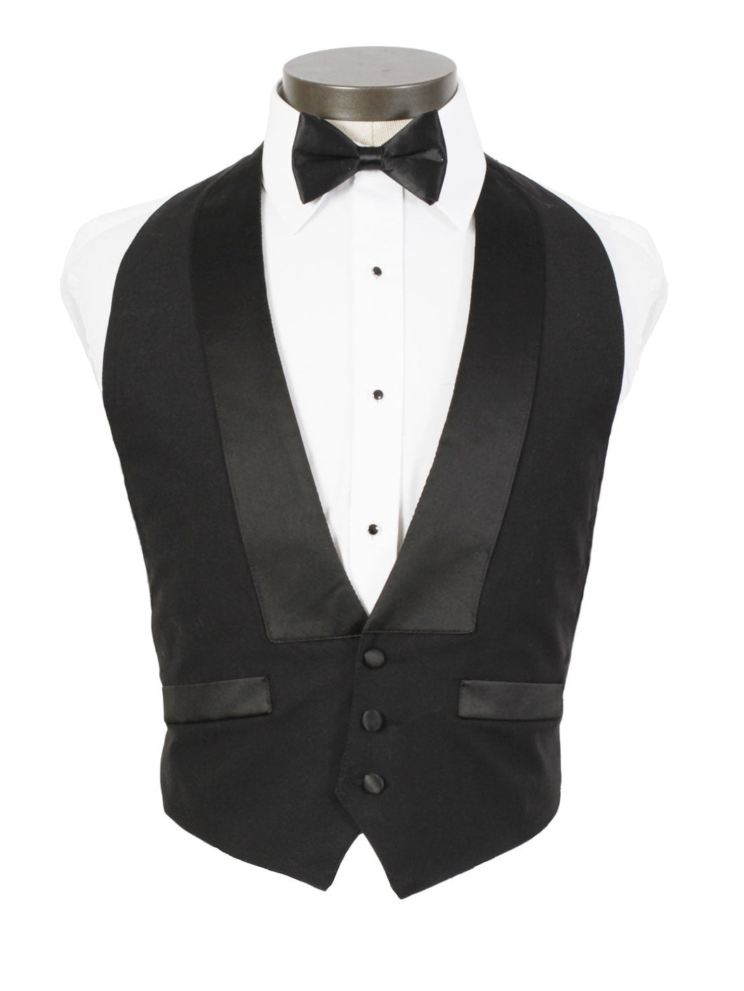 Men's Backless 3 Button Tuxedo Vest - 100% Wool
