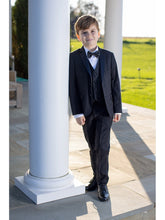 Load image into Gallery viewer, &quot;Max&quot; Boys Black 5-Piece Tuxedo Luxury Wool Blend
