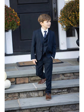 Load image into Gallery viewer, Boys Midnight Navy 5-Piece Wool Blend Suit
