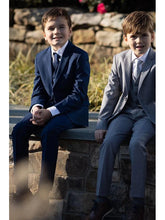 Load image into Gallery viewer, Boys Sapphire Blue 5-Piece Wool Blend Suit
